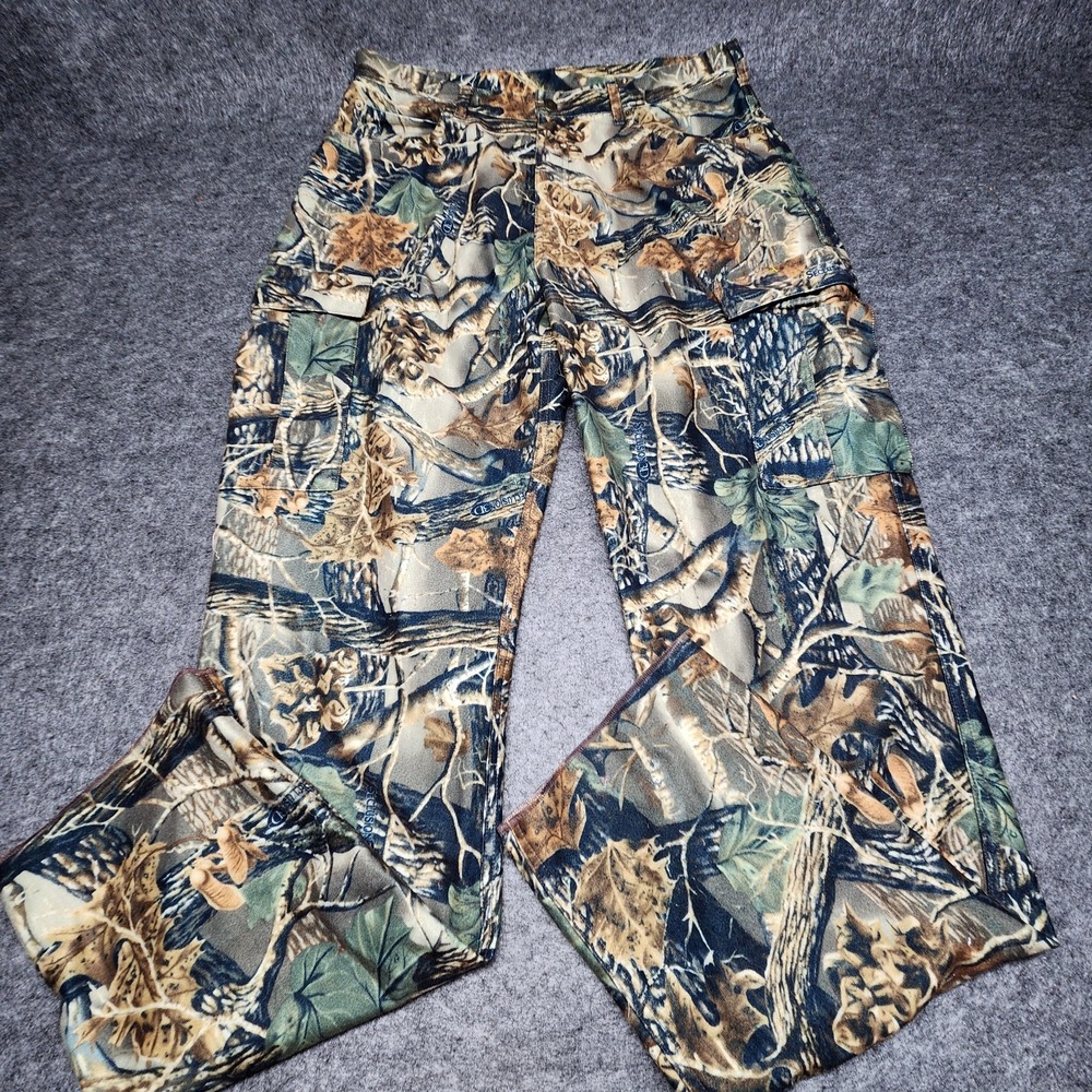 Cabelas Mens Seclusion 3D Camo Microtex Hunting Chamois Flannel Cargo Pants 36